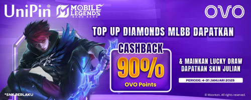 Jan – Top up Diamonds MLBB Dapatkan Cashback 90% OVO Points & Mainkan Lucky Draw Skin Julian!